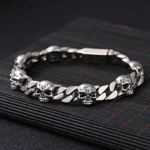 Retro Skull S925 Sterling Bracelet