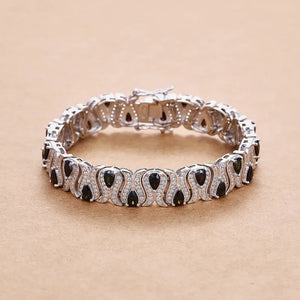 Emerald/Ruby Gem (Sterling) Bracelets