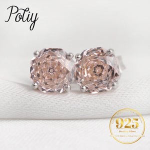 Rose Cut Pink Sterling Earrings (1.5ct)