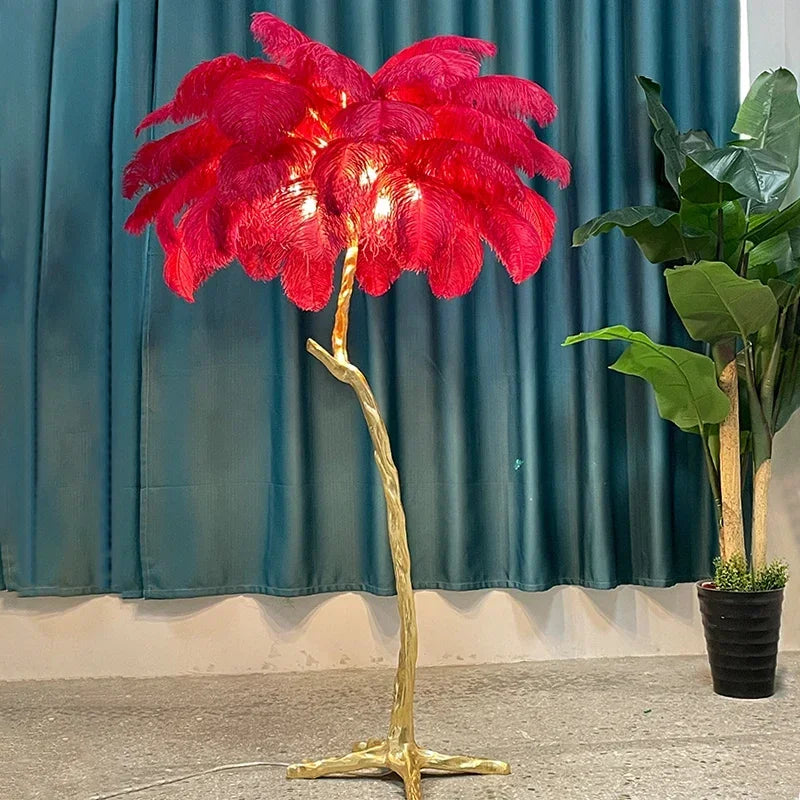 Ostrich Feather Floor Lamp