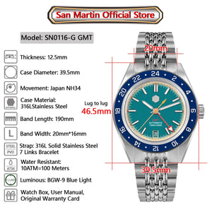 San Martin GMT Design Watch