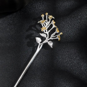 Delicate Blossom (925 Silver) Hand-Sculpted Hairpin
