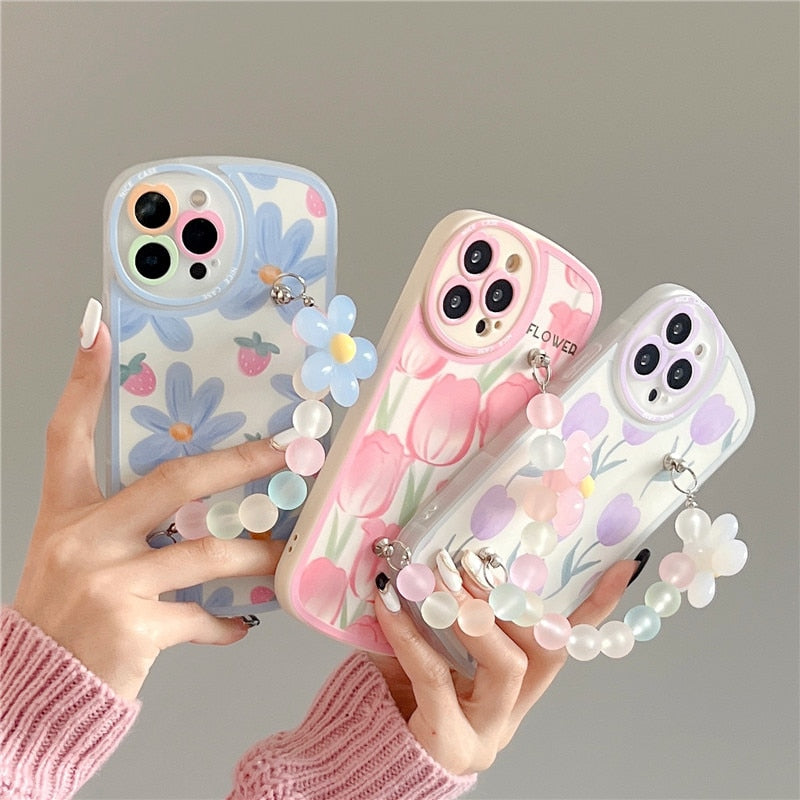 Cute Pearl Flower - Wrist Phone Cases