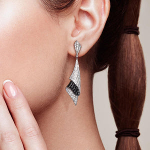 Classic Silver Black Fine Earrings