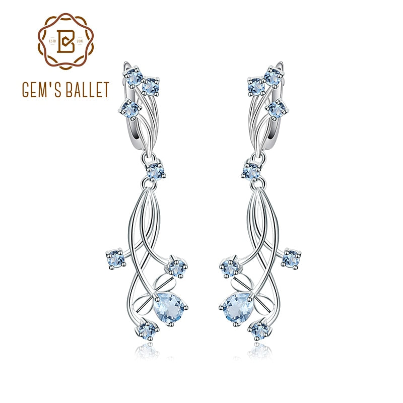 Sky Topaz Earrings USA