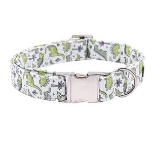 Dog Collar/Leash/Bow - Dinosaur Print