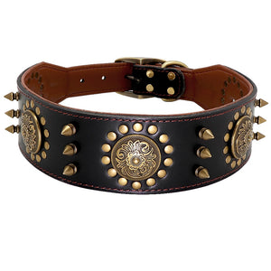 Studded Leather Dog Collars (M-L)