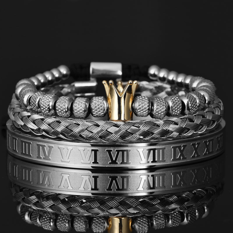 The Roman Beaded Black Bracelet Set – The Dark USA