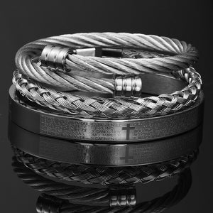Carving Cross Set - Men's Bracelets