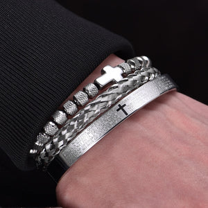 Carving Cross Set - Men's Bracelets
