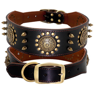 Studded Leather Dog Collars (M-L)