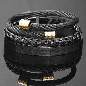 Carving Cross Set - Men's Bracelets
