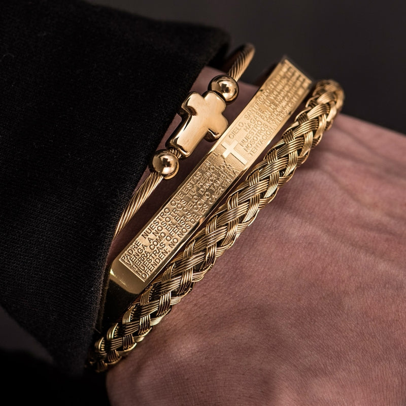 Carving Cross Set - Men's Bracelets