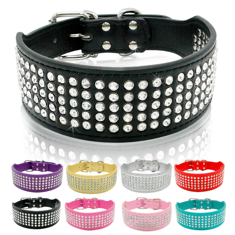 Bling Stud Leather Dog Collars