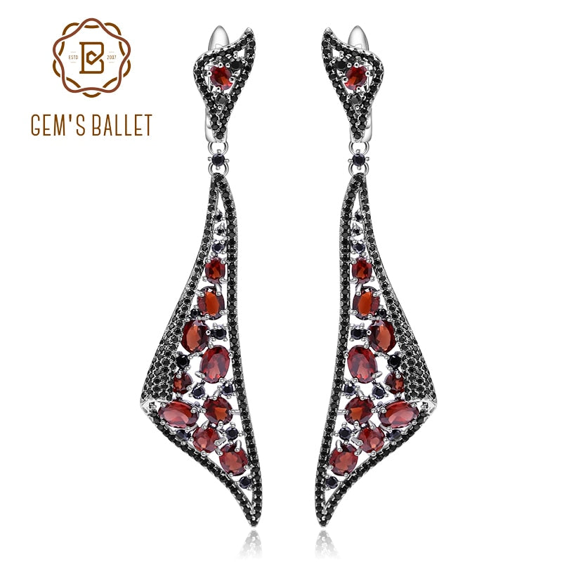 Red Garnet Sterling Earrings USA