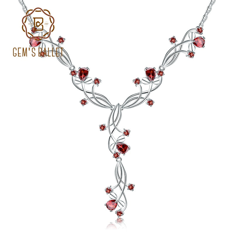 Red Garnet Sterling Necklace USA