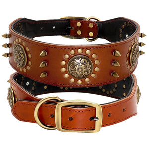 Studded Leather Dog Collars (M-L)