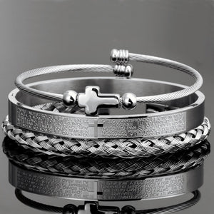 Carving Cross Set - Men's Bracelets