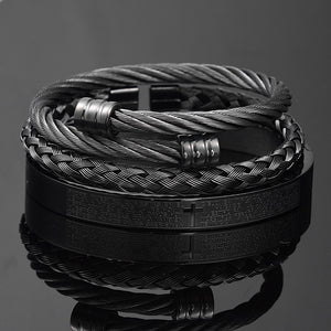 Carving Cross Set - Men's Bracelets