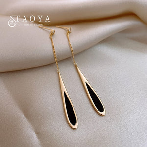 Black/Gold - Waterdrop Earrings