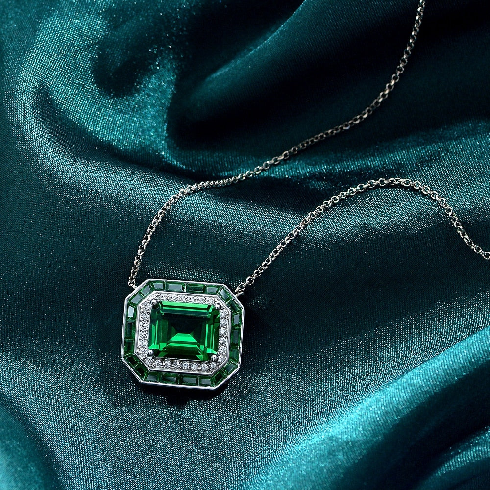 Emerald/Ruby Sterling Fine Necklace