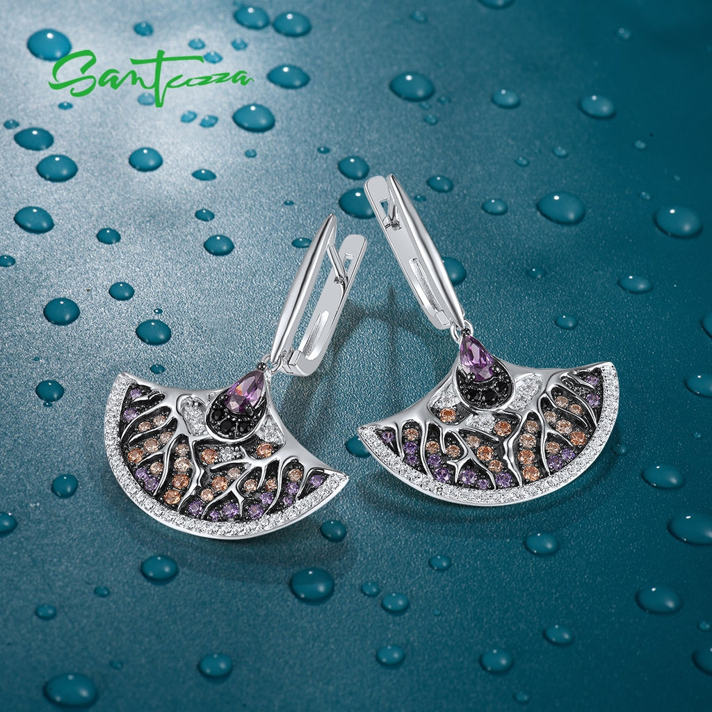 Silver Fan Sterling Earrings