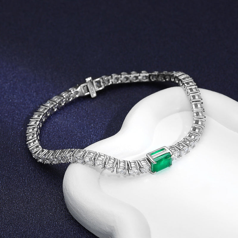 Emerald 925 Sterling Bracelet