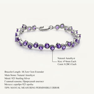 Purple Gem - Sterling Bracelet