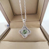 Four leaf Green Gem Necklace