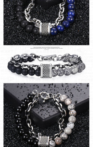 Bad Boy Bracelets - Steel & Stone