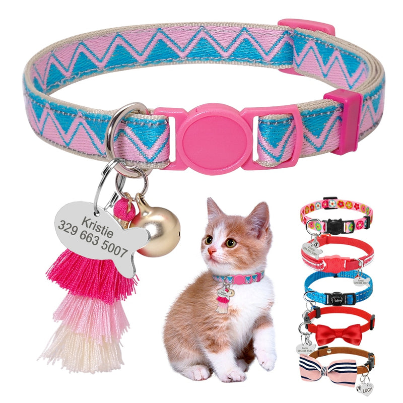 Custom ID Pet Collars (Engraved Tag)