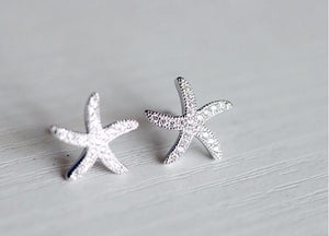 Silver Starfish -  Earrings