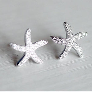 Silver Starfish -  Earrings