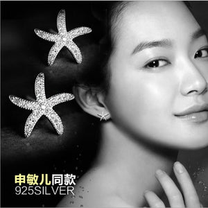 Silver Starfish -  Earrings