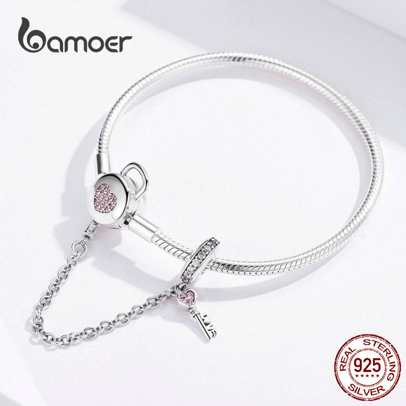 Heart-Lock Sterling - Charm Bracelet