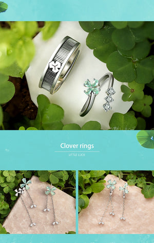 Clover Flower - Sterling Rings