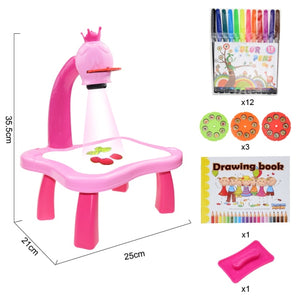 Children LED Projector Art Drawing Table