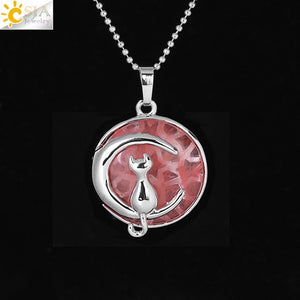 Natural Moon Charm - Cat Necklace