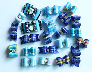  Blue Charmer - Pet Hair Bows (20pcs), Pet Hair Clips, Darlingg Doggy Store, Miss Molly & Co. - Miss Molly & Co.